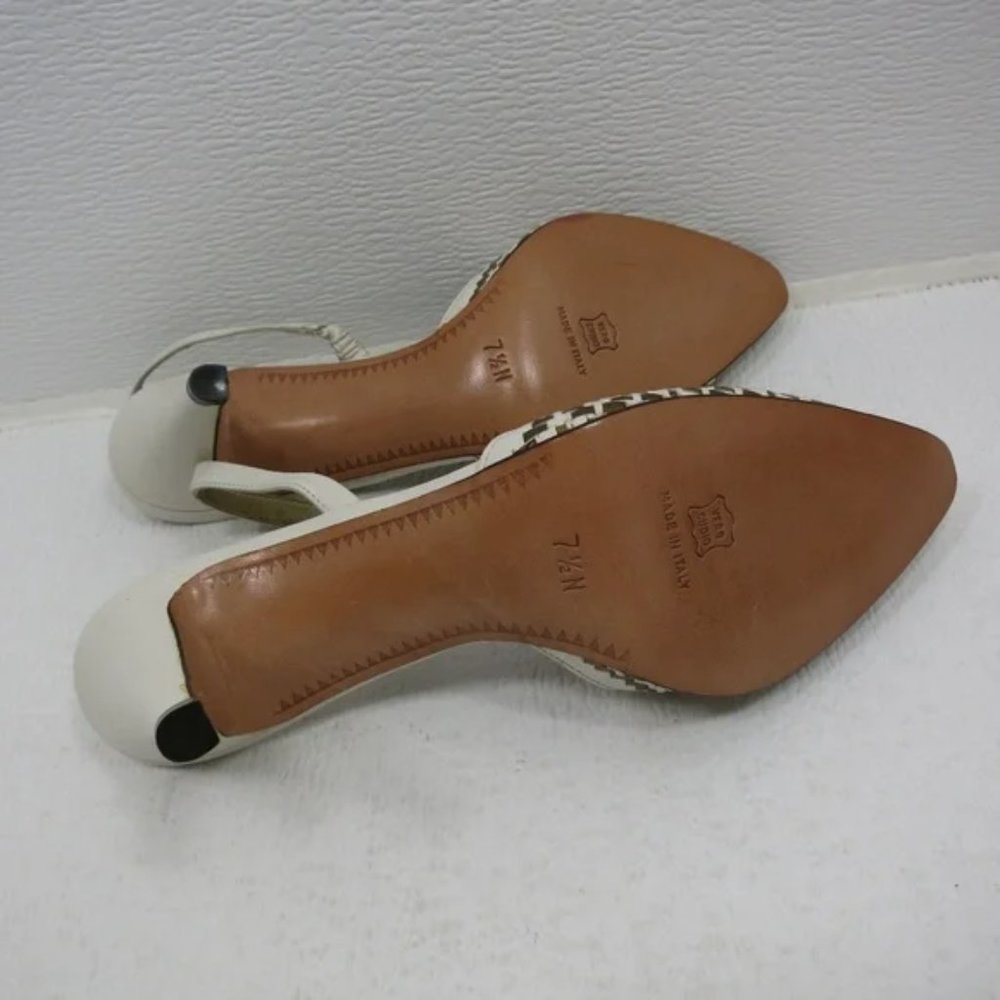 Sesto Meucci Leather Weaved Slingback Pumps Women's Heels Footwear Sz 7.5 N - Picture 6 of 8